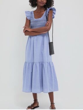 Tuckernuck Blue Seersucker Smocked Maxine Dress